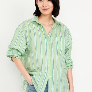 Oversized Button-Down Boyfriend Shirt