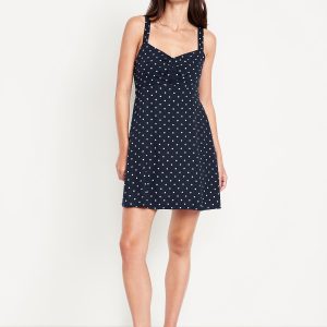 Fit & Flare Crepe Mini Dress