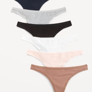6-Pack Low-Rise Everyday Cotton Thong