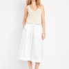 High-Waisted A-Line Midi Skirt