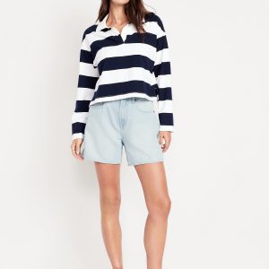 High-Waisted Baggy Jean Shorts -- 5-inch inseam