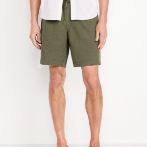 Linen-Blend Jogger Shorts -- 7-inch inseam
