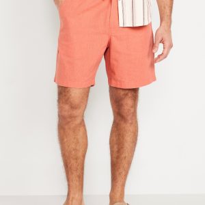 Linen-Blend Jogger Shorts -- 7-inch inseam