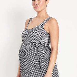 Maternity Classic Wrap Pique Swim Dress