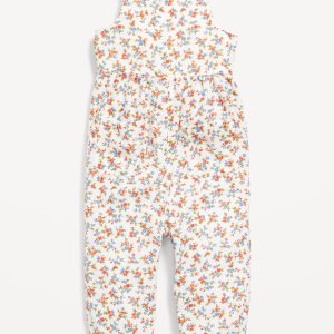Printed Sleeveless Pocket Jumpsuit for Baby
