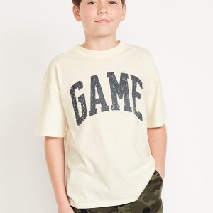 Oversized Washed Short-Sleeve T-Shirt for Boys