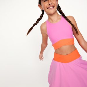 High-Waisted Crossover PowerSoft Skort for Girls