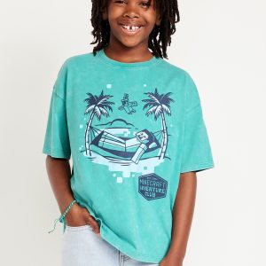 Oversized Minecraftâ„¢ Gender-Neutral Graphic T-Shirt for Kids