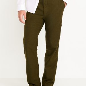 90's Straight Linen-Blend Chino Pants
