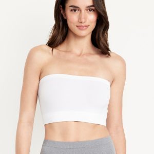 Seamless Ribbed Longline Bandeau Bra