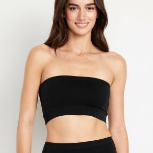 Seamless Ribbed Longline Bandeau Bra