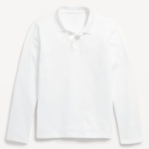 School Uniform Long-Sleeve Polo Shirt for Boys