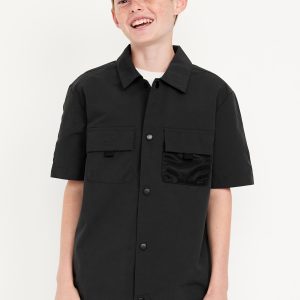 Short-Sleeve Ripstop Pocket Shirt for Boys