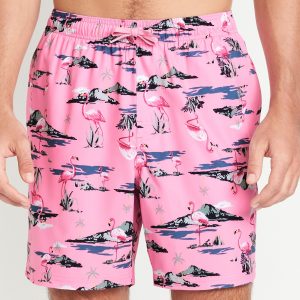 Printed Swim Trunks -- 7-inch inseam