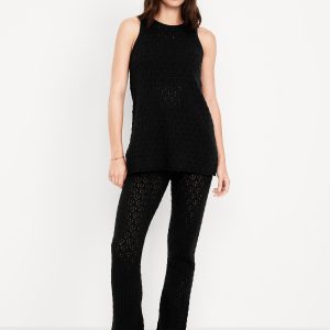 High-Waisted Crochet Flare Pants