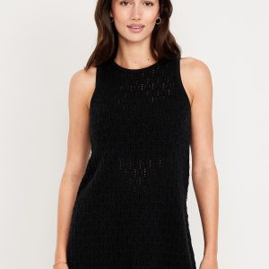 Sleeveless Crochet Tunic Sweater