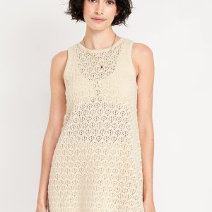 Sleeveless Crochet Tunic Sweater