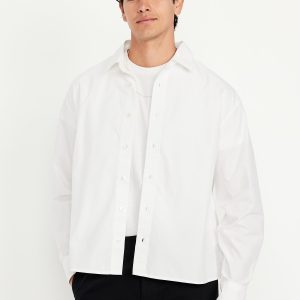 Oversized Cropped Poplin Shirt