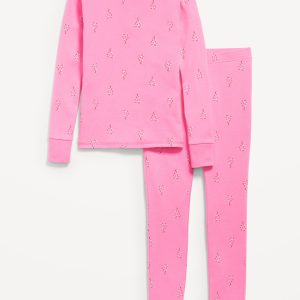 Printed Snug-Fit Graphic Pajama Set for Girls