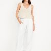 Mid-Rise Linen-Blend Harem Pants