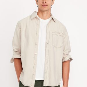 Contrast Stitch Workwear Shirt