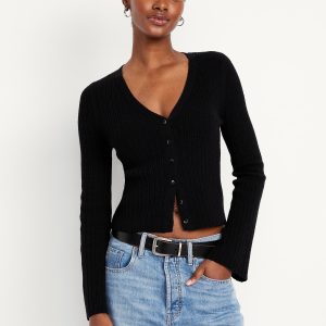 Textured Bouclé Button-Down Sweater