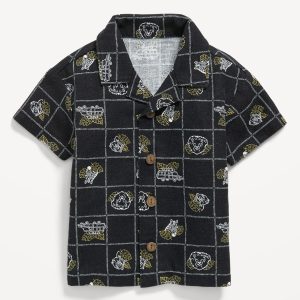 Short-Sleeve Linen-Blend Shirt for Baby