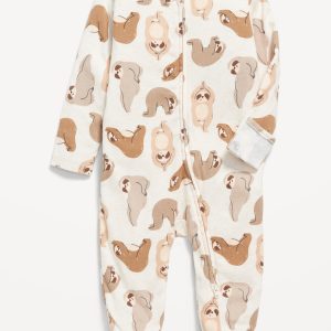 Unisex 2-Way-Zip Printed Sleep & Play Footed One-Piece for Baby
