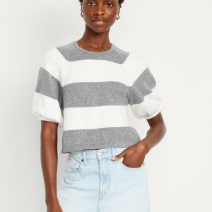 SoSoft Cropped Puff-Sleeve Sweater