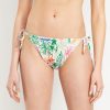 Mid-Rise Textured String Bikini Swim Bottoms