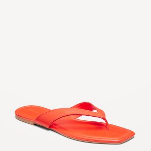 Faux-Leather Flip Flop for Women