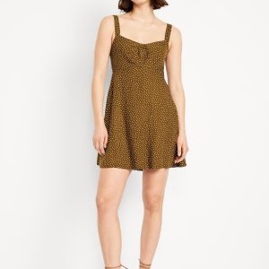 Fit & Flare Crepe Mini Dress