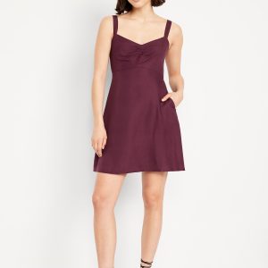 Fit & Flare Crepe Mini Dress