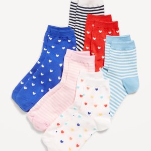 Novelty Quarter Crew Socks 6-Pack for Women