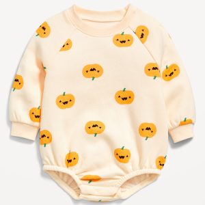 Printed Long-Sleeve Fleece Bodysuit for Baby