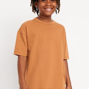 Oversized Short-Sleeve Textured T-Shirt for Boys