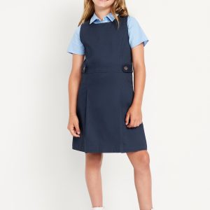 School Uniform Sleeveless Pleated Dress for Girls