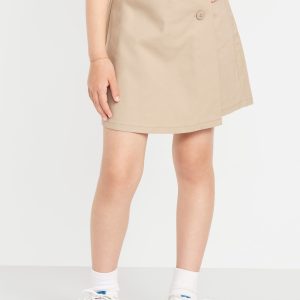 School Uniform Wrap-Front Skort for Girls