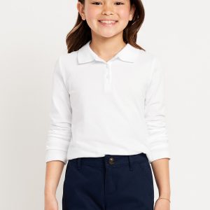 School Uniform Jersey-Knit Polo Shirt for Girls