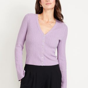Textured Bouclé Button-Down Sweater