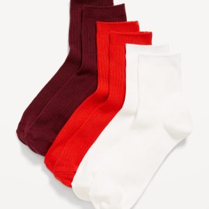 Novelty Quarter Crew Socks 3-Pack for Women