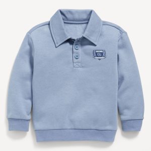 Oversized Logo-Graphic Collared Sweatshirt for Toddler Boys