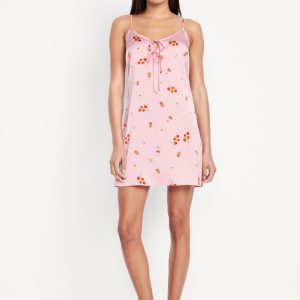 Tie-Front Satin Nightgown