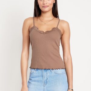 Lace-Trim Cami Tank Top