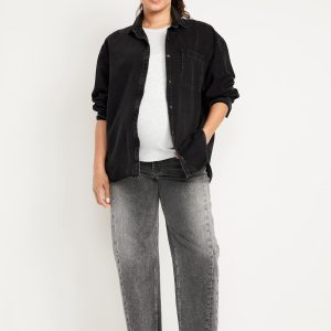 Maternity Full Panel Barrel Jeans