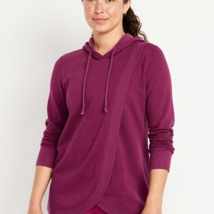 Maternity Cross-Front Nursing Pullover Hoodie