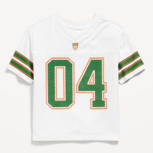 Oversized Mesh Graphic Football T-Shirt for Toddler Boys