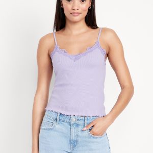 Lace-Trim Cami Tank Top