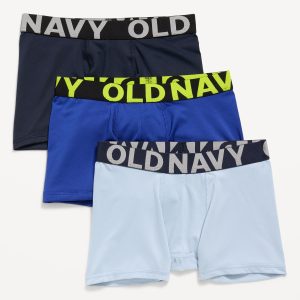 Go-Dry Boxer-Briefs Performance Underwear 3-Pack for Boys
