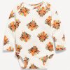 Printed Unisex Long-Sleeve Bodysuit for Baby